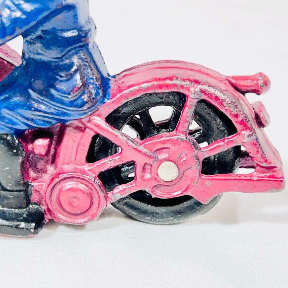 Vintage Iron Art Patrol Motorcycle Cast Iron Toy Policeman Reproduction 60s - Picture 10 of 14